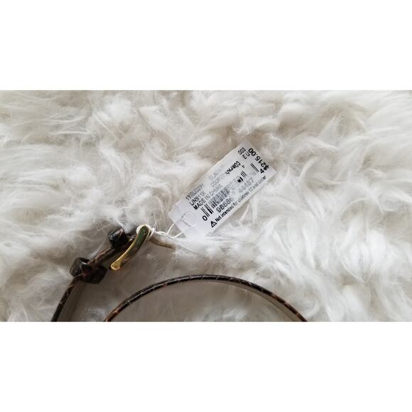 Kate Spade Women brown Leather double Wrap Band Watch gold dial rectangle NEW - Picture 7 of 12